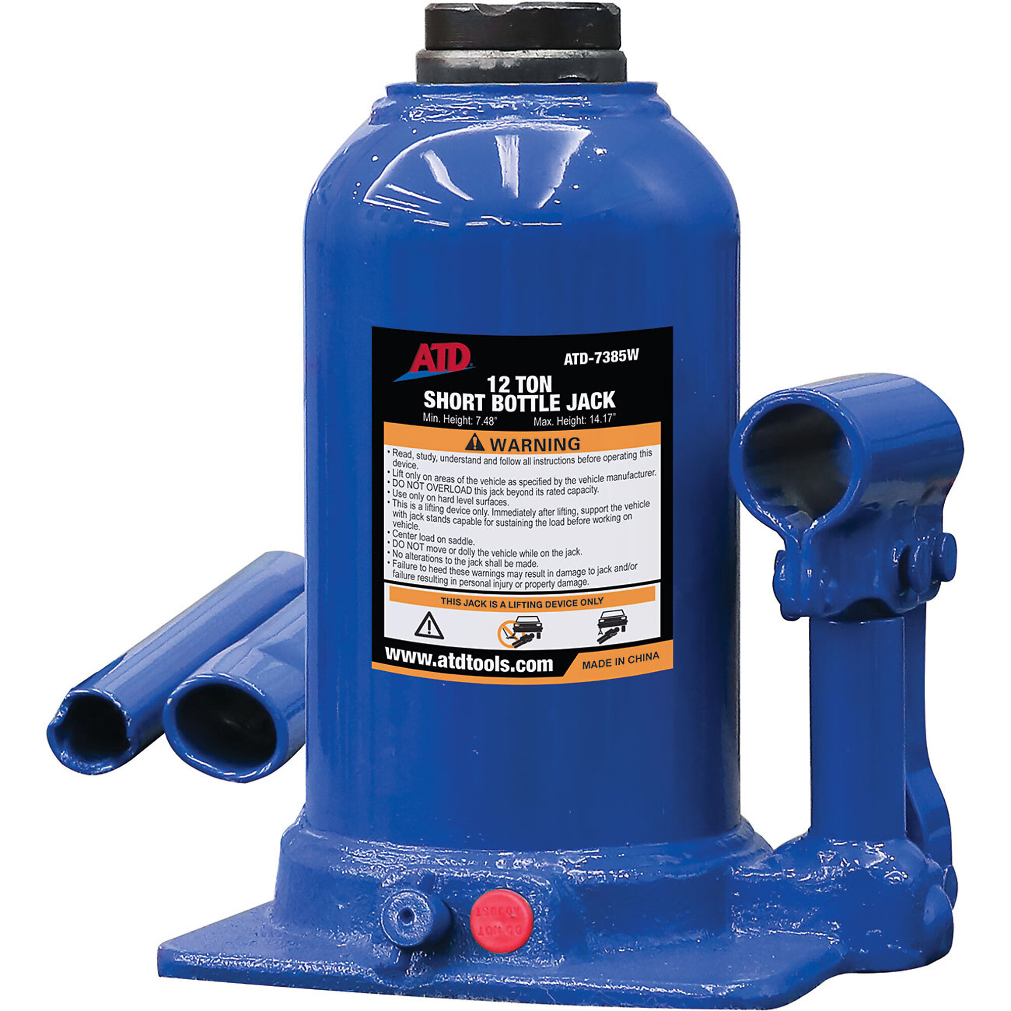 ATD Jack Bottle 12 Ton Short Heavy Duty Side Pump, Model# 10661